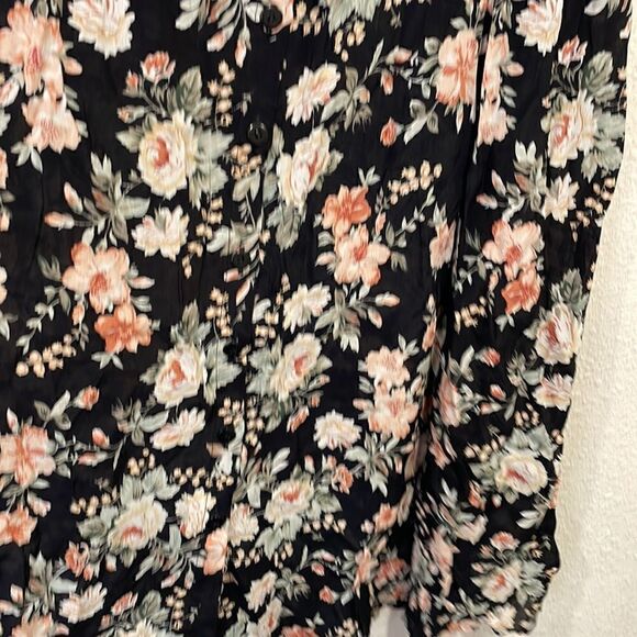 Vintage floral maxi button down tie waist skirt size M - Picture 4 of 7